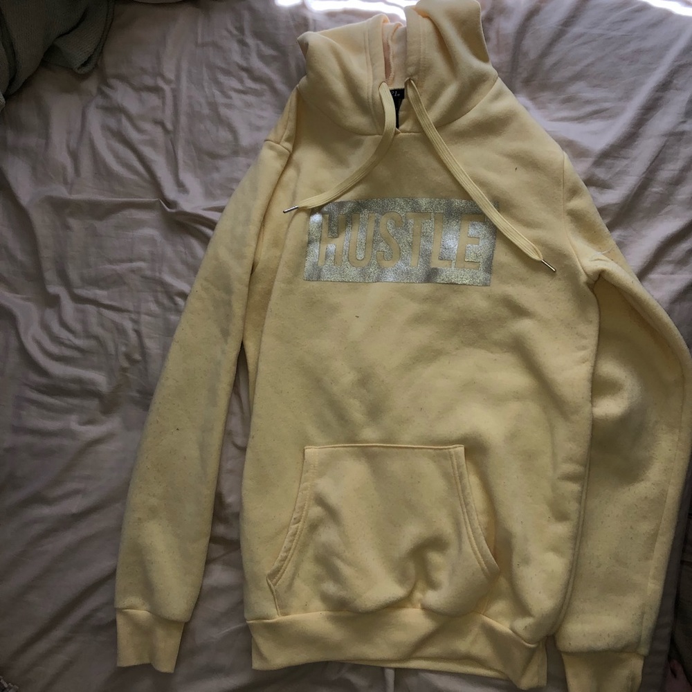 Yellow hustle hoodie